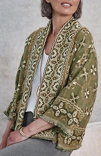 textured jacquard reversible jacket