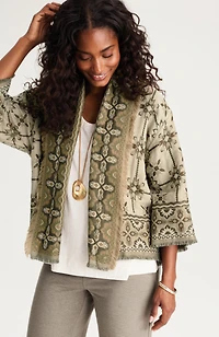 textured jacquard reversible jacket