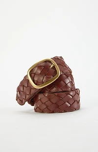 leather braided belt
