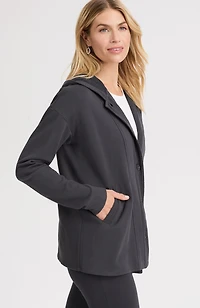 pure jill mixed-media hooded jacket