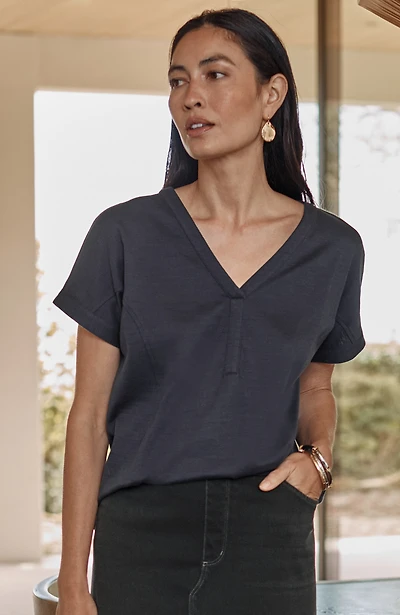 pure jill seamed slub top