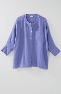 pure jill double-cloth high-low top