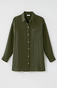 pure jill double-cloth shirttail-hem tunic