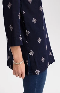 pure jill clipped-jacquard tunic