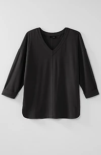 wearever rolled-cuff slub-knit top