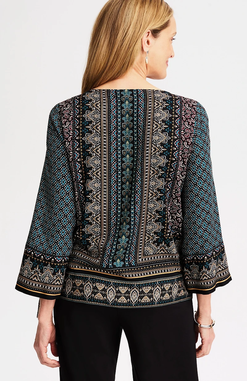 wearever foulard-print tied-hem blouse