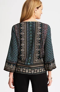 wearever foulard-print tied-hem blouse