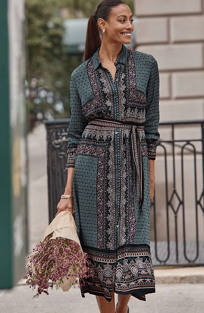 wearever foulard-print shirtdress