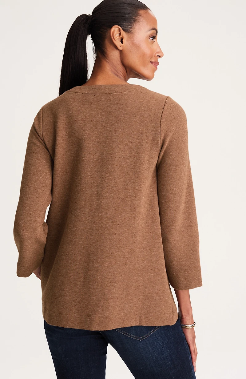 wearever buttoned-shoulder ottoman top