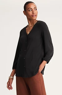 wearever button-front knit blouse