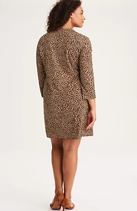 wearever pintucked leopard dress