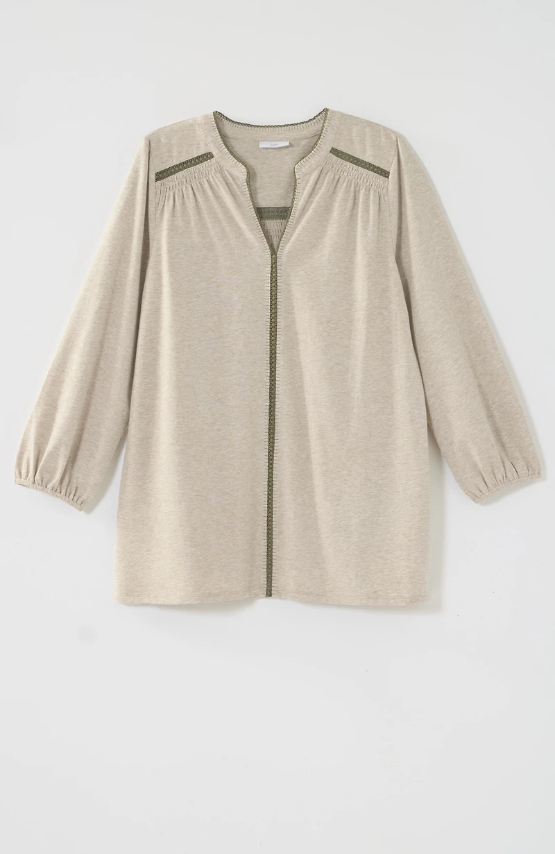 pure jill contrasting-trim top