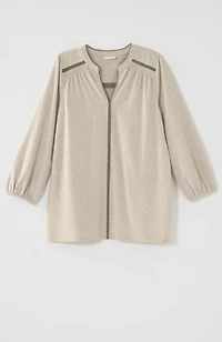 pure jill contrasting-trim top