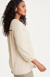 pure jill contrasting-trim top