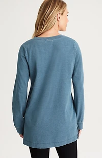 pure jill indigo henley tunic