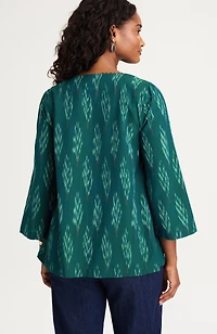 pure jill kantha-stitched ikat top