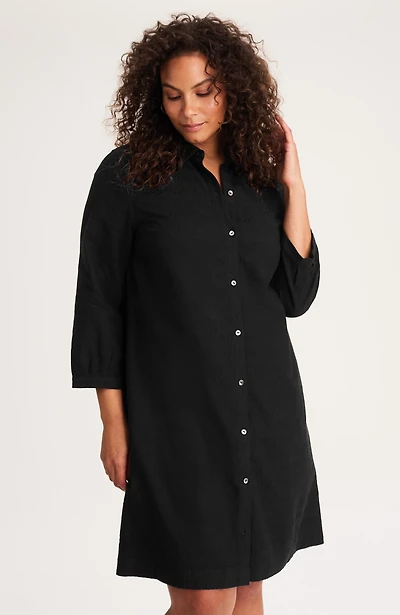 pure jill dobby-textured shirtdress