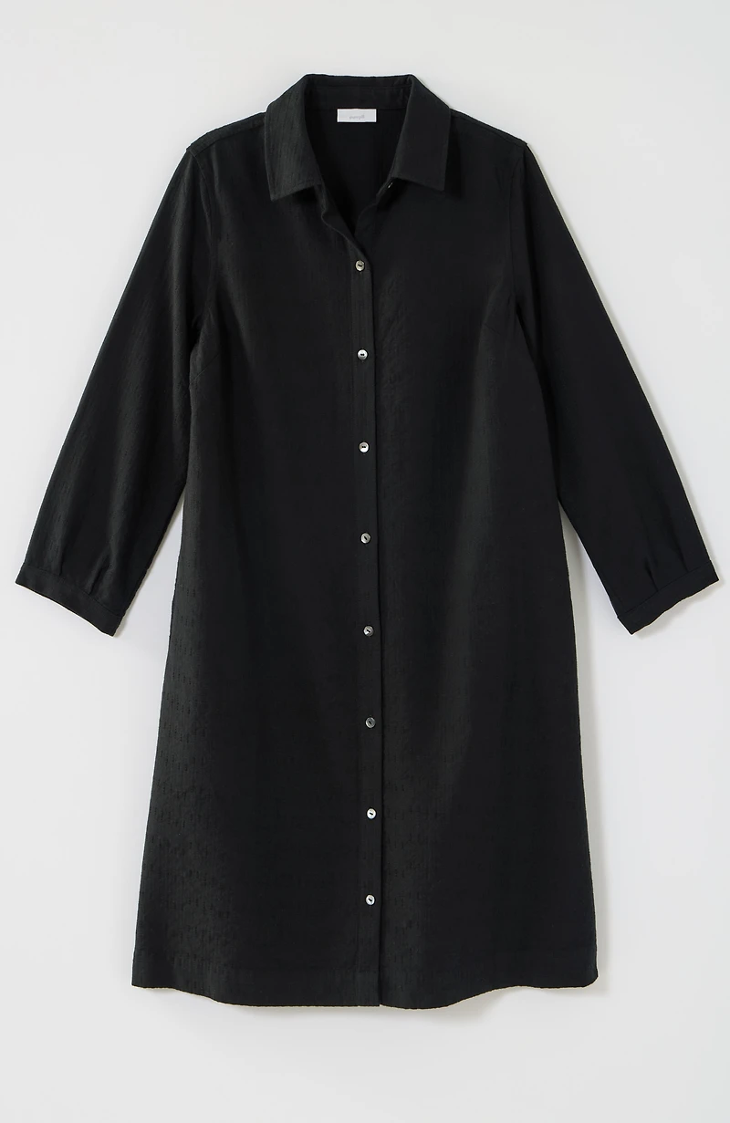 pure jill dobby-textured shirtdress