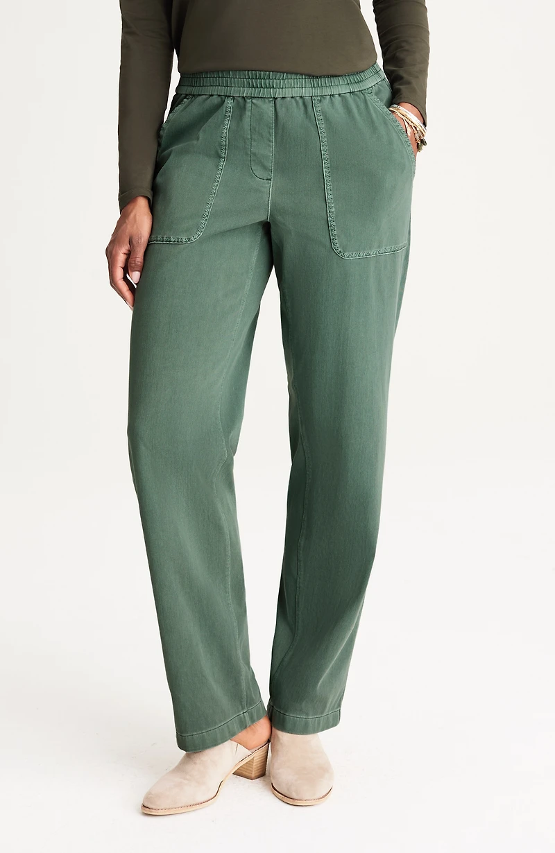 pure jill garment-dyed patch-pocket pants