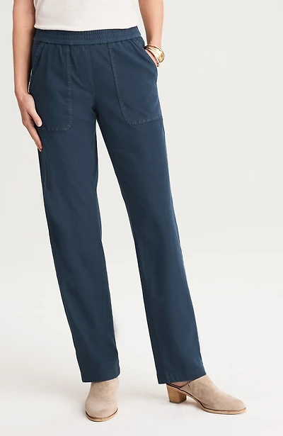 pure jill garment-dyed patch-pocket pants