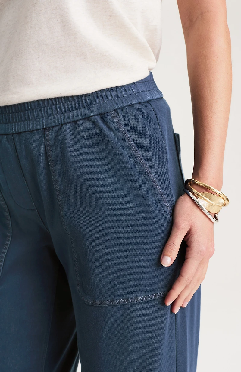 pure jill garment-dyed patch-pocket pants