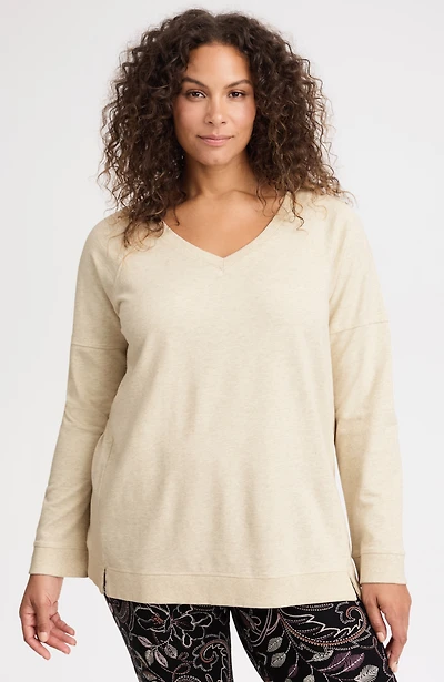 fit french terry seamed pullover