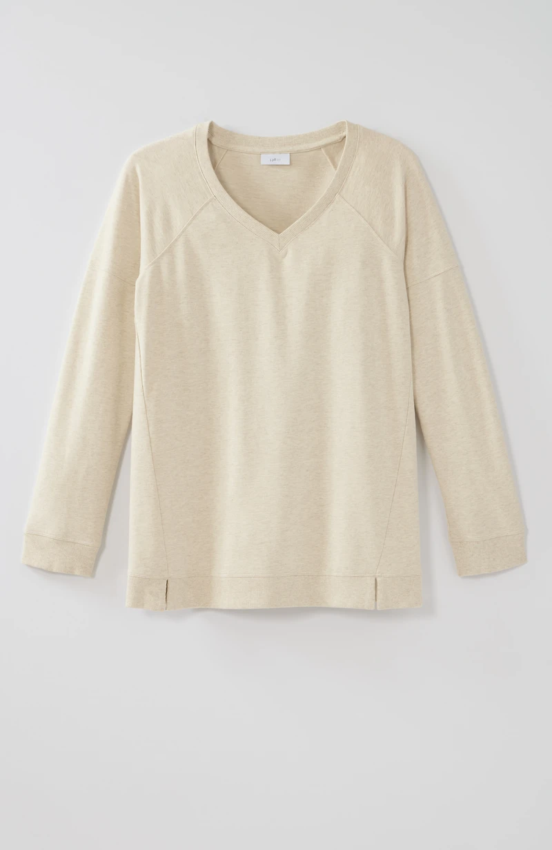 fit french terry seamed pullover