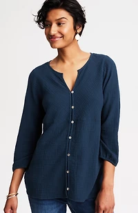 cotton-gauze bias-cut top