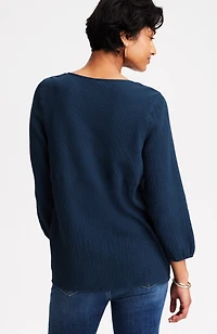 cotton-gauze bias-cut top