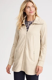 fit french terry zip-up jacket