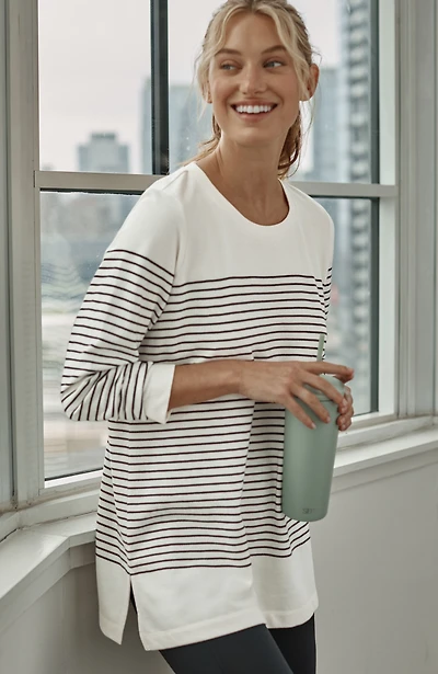 fit french terry striped tunic