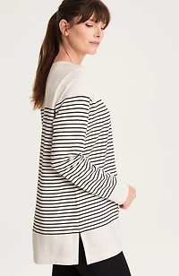 fit french terry striped tunic