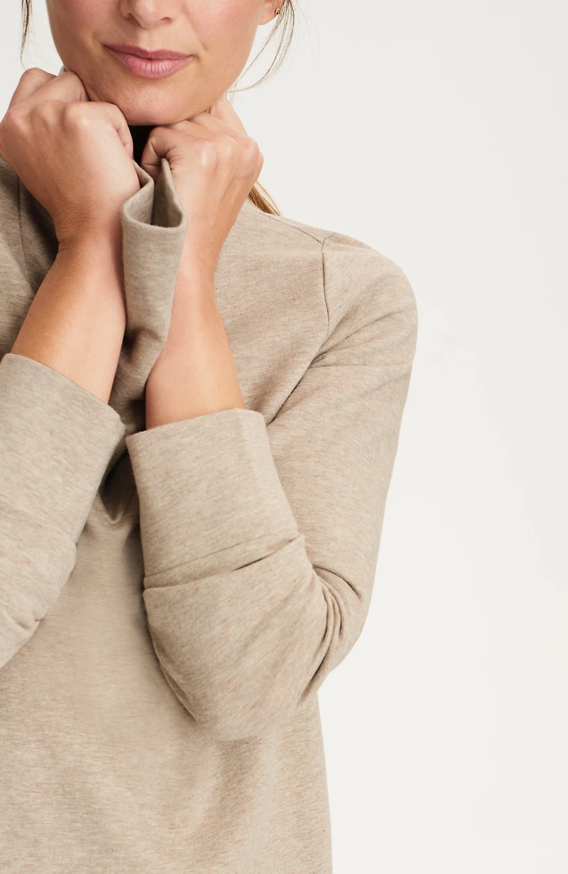 fit fleece draped-neck tunic