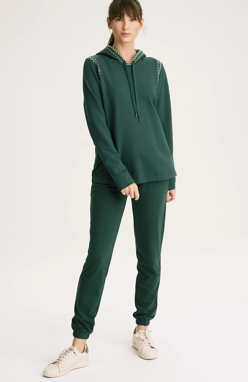 fit embroidered fleece hoodie