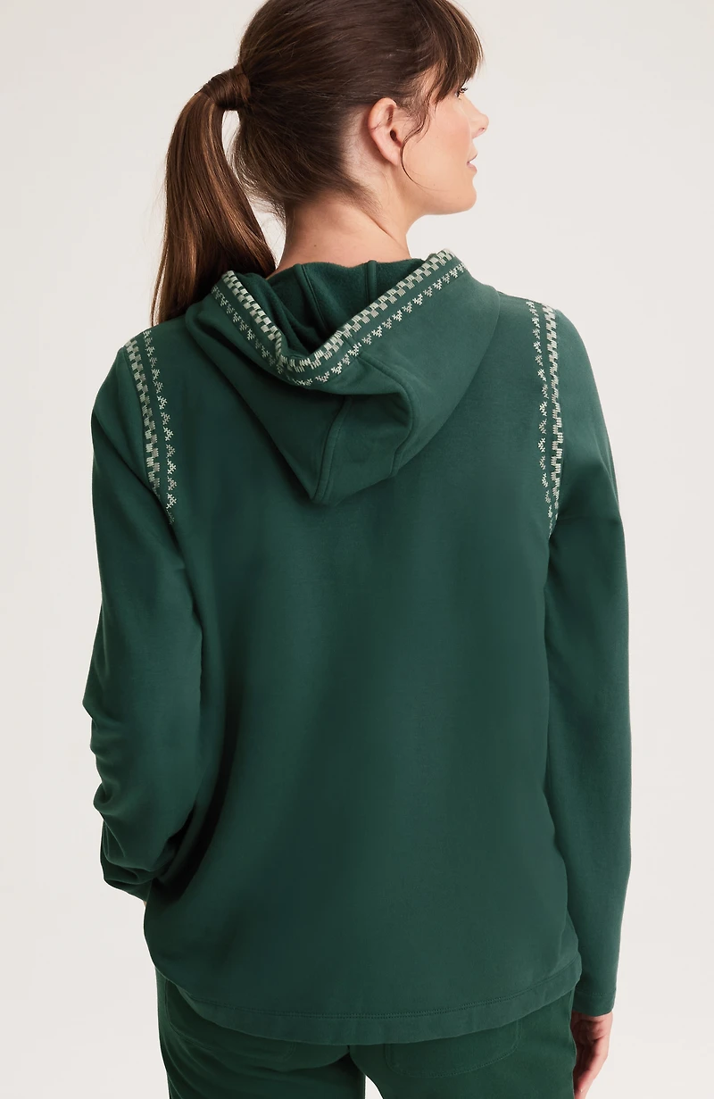fit embroidered fleece hoodie