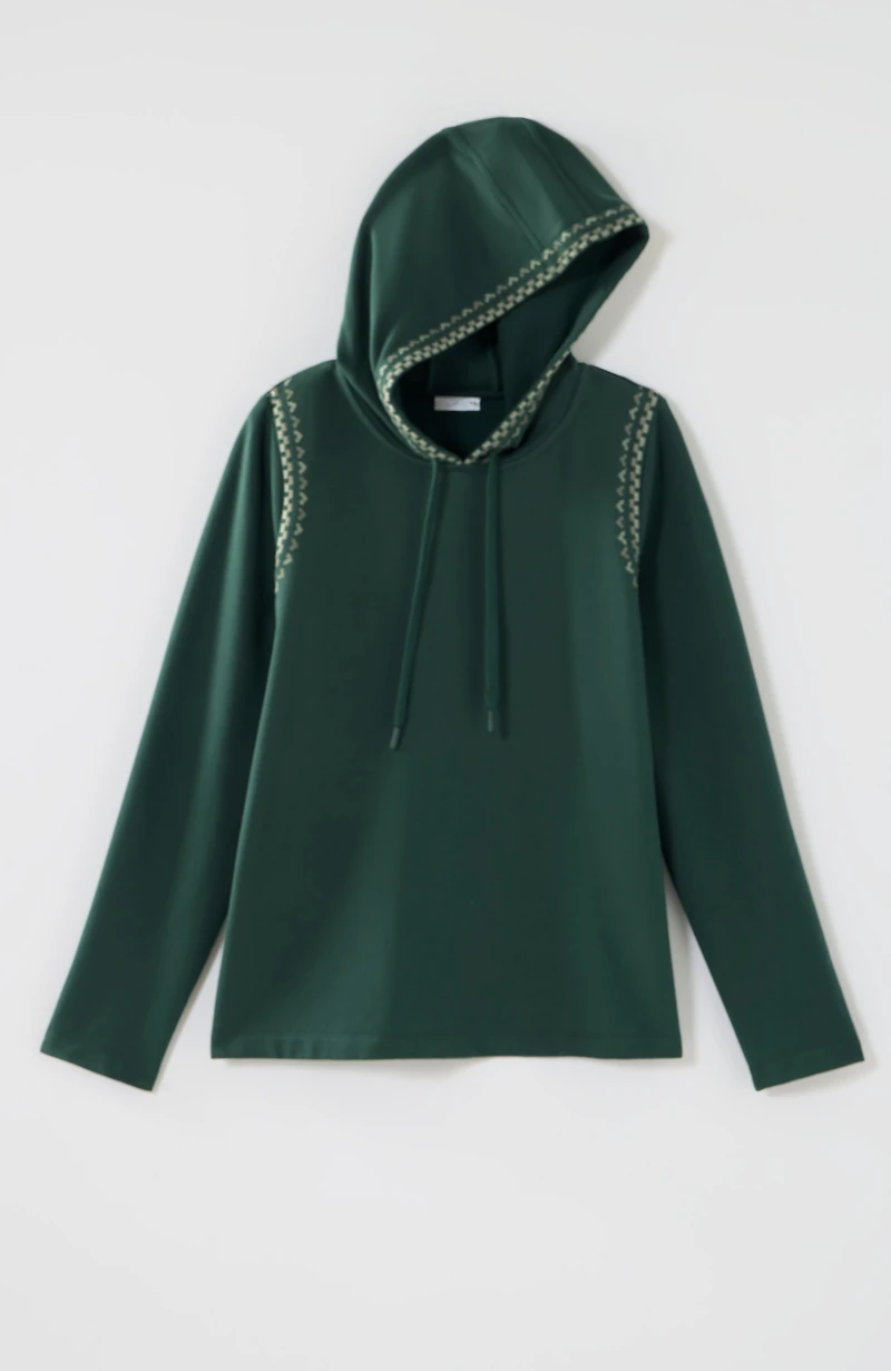 fit embroidered fleece hoodie