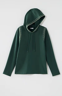 fit embroidered fleece hoodie
