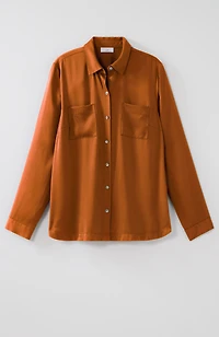soft-luxe button-front shirt