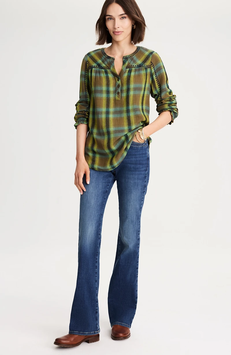 embroidered plaid popover