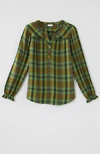 embroidered plaid popover