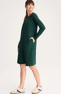 fit french terry mitered-stripe dress