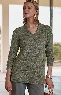 pure jill slub marled sweater