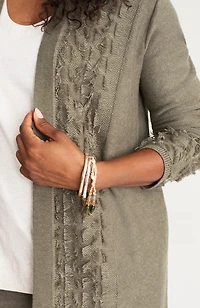 pure jill clipped-jacquard long cardi