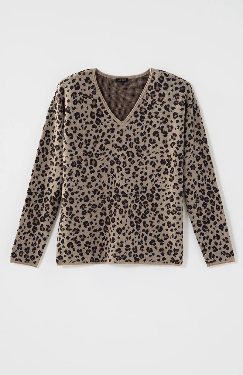wearever leopard-jacquard sweater