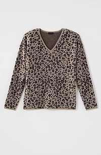 wearever leopard-jacquard sweater