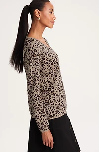 wearever leopard-jacquard sweater