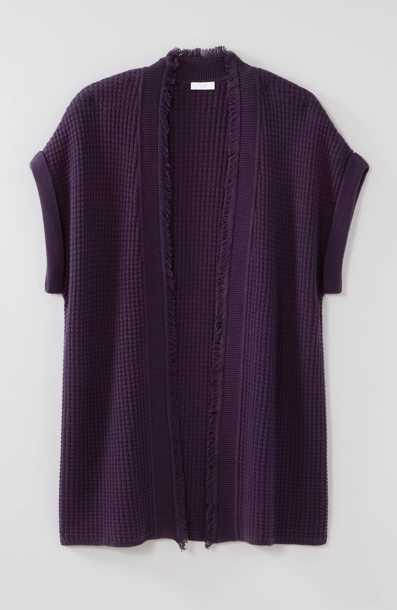 textured fringed-edge gilet