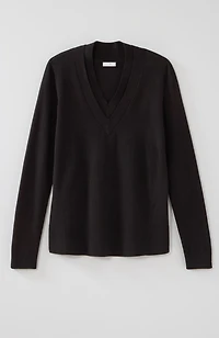 layered v-neck pullover sweater