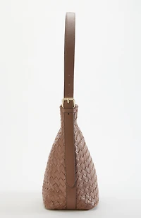 woven leather bucket bag