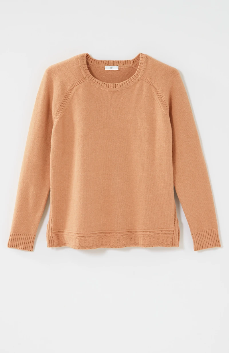 mixed-trim crew-neck sweater